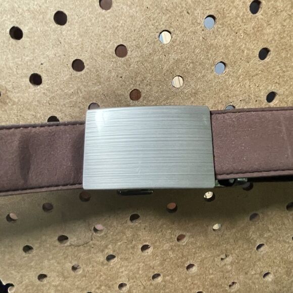 NEW Anson Premier Suede Leather Belt & Buckle Brown Holeless Adjustable Men - Picture 3 of 5